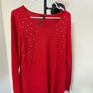 Allie & Rob Red Sparkle Long Sleeve Tee